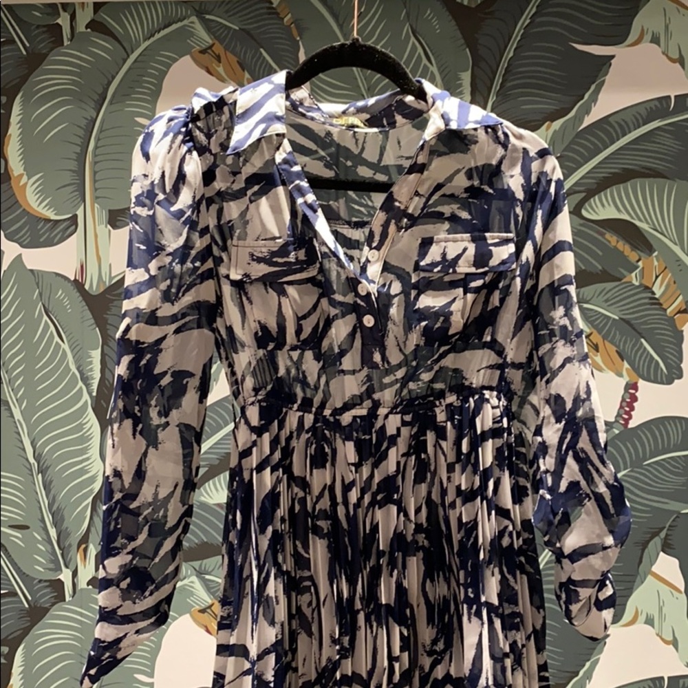 VICI blue and white pleated dress